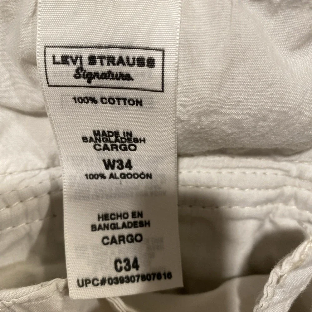Levis Shorts Mens 34 Khaki Cargo Distressed Utility Baggy Workwear